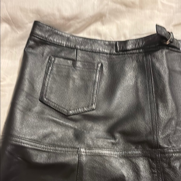 Black Leather Mini Skirt - Picture 3 of 6
